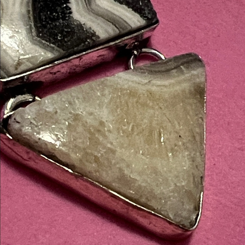 Elegant Silver 925 zebra Jasper and agate pendant - Picture 9 of 9
